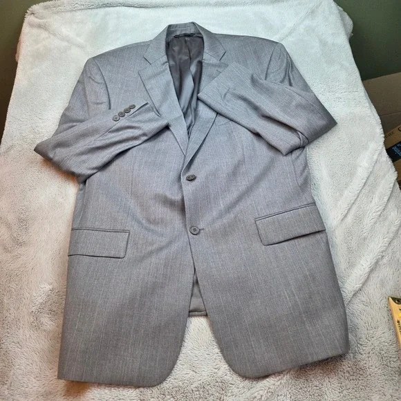 Sarar Wool Cashmere Sport Coat Mens 46R Italian Fabric 2-Button Blazer Gray New