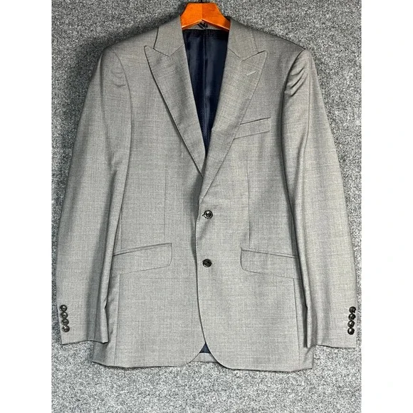 NWT Hardy Amies Savile Row London Men's Grey Wool Blazer Suit‎ Jacket 38R Slim