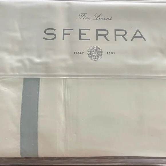 Sferra Estate White/Poolside Twin Duvet Cover New in Package