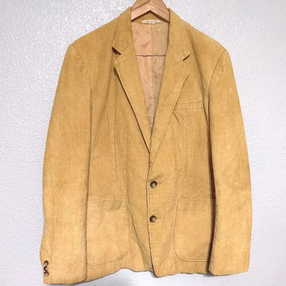 VTG Bertini for Fantastic International Mens Corduroy Sport Coat Blazer 42L‎