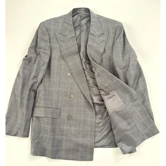 Ermenegildo Zegna Gray Double Breasted Men's Suit Fine Worsted Super 100's SZ 54