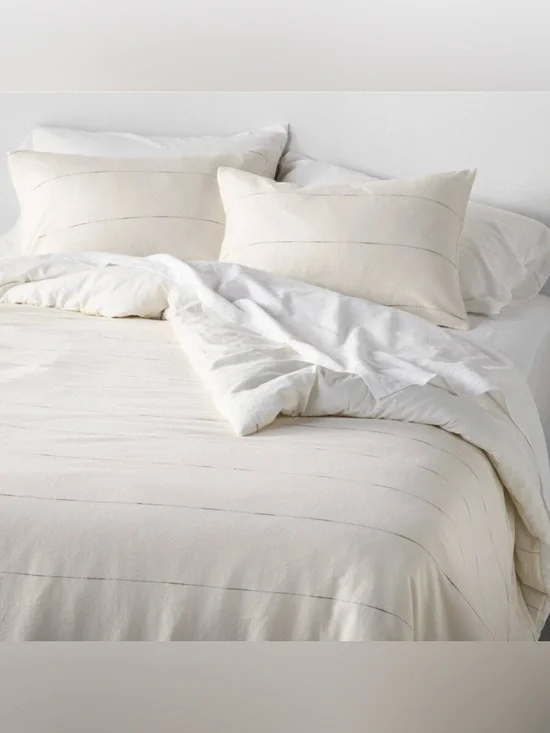 NWT Hearth & Hand Thin Stripe Duvet Cover with 2 Shams- King