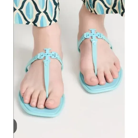 TORY BURCH Roxanne Jelly Sandals, size 10 M; strappy, flip flops, designer; Blue