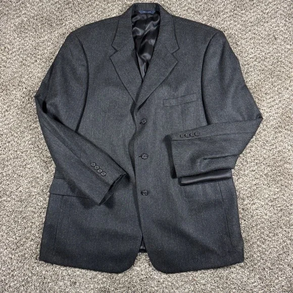 Vintage Brooks Brothers 42R Blazer Lambswool Charcoal Gray Sport Coat 3 Button