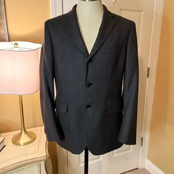 NWOT Men's Banana Republic Wool Twill Charcoal Gray Blazer Size 40R 40 Regular