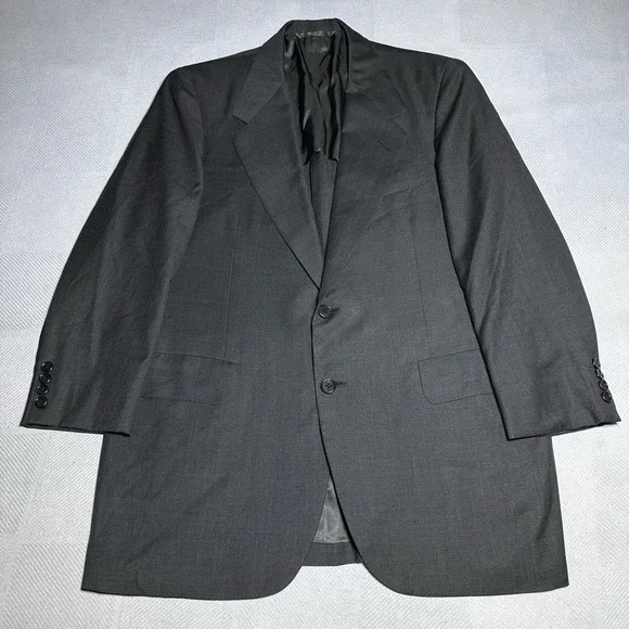 Vintage‎ Oxxford Clothes Blazer Mens 42L Black Wool Super 110's Unstructured