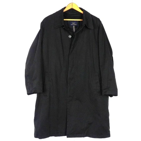 Brooks‎ Brothers 346 Black Removeable Liner Button Up Overcoat Men's 42