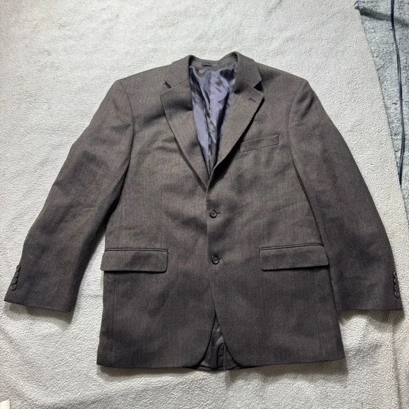 Lauren Ralph Lauren Jacket Mens 46 Blazer Two Button Lined Macys Herringbone