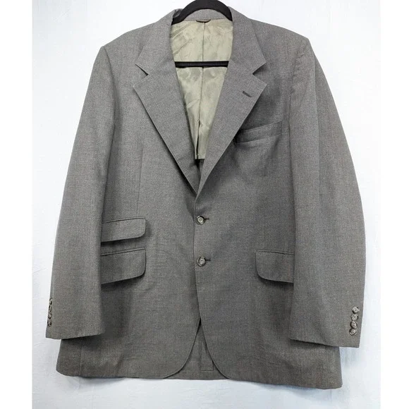 Kings Road Mens 46L‎ Gray Single Breasted 2 Button Blazer Jacket