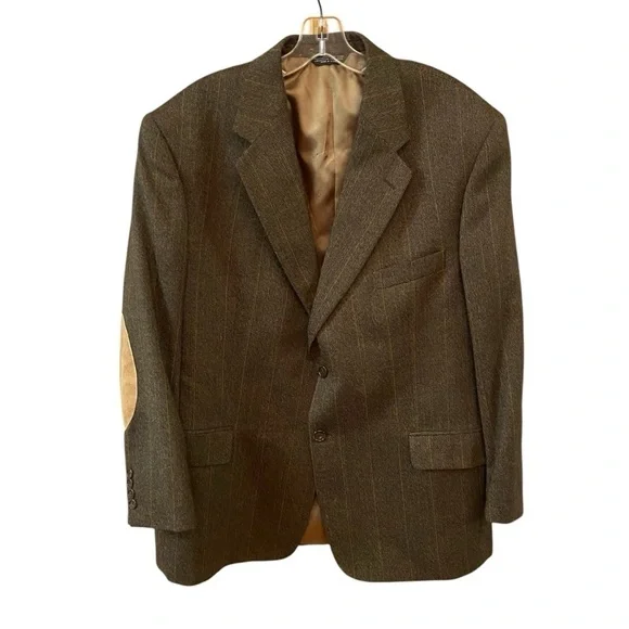 EVAN PICONE MEN’S BLAZER Wool Tweed Sports Coat Leather Elbow Patches Size 44R