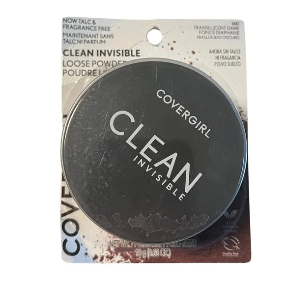 Covergirl Clean Invisible Loose Powder 140 Translucent Dark Talc Free 0.63‎ oz