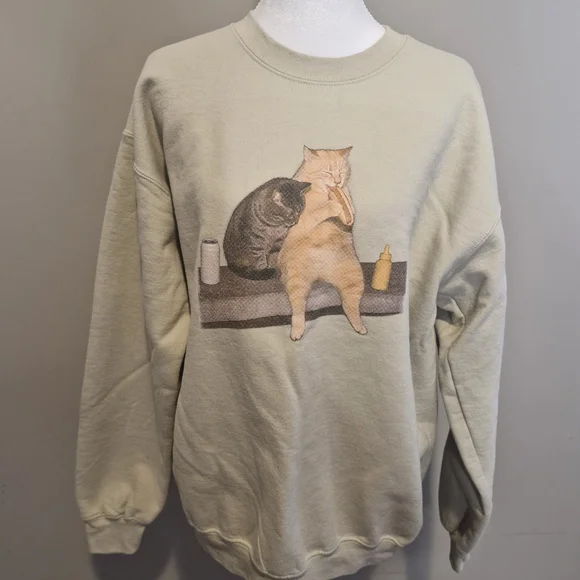 Gildan Cat Duo Sweatshirt - Cream