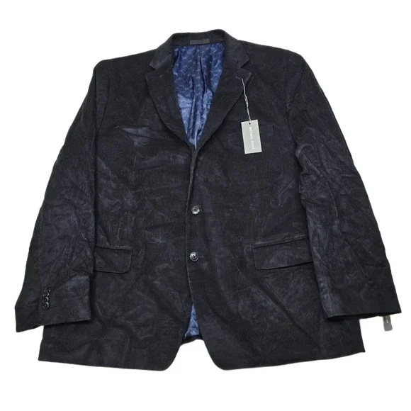 Michael Kors Corduroy Sport Coat Mens 48R 48 Navy Blue Cotton Blazer Jacket NEW