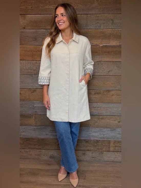 Tory Burch Chic Coatigan Coat w/embellished Cuffs size 4
