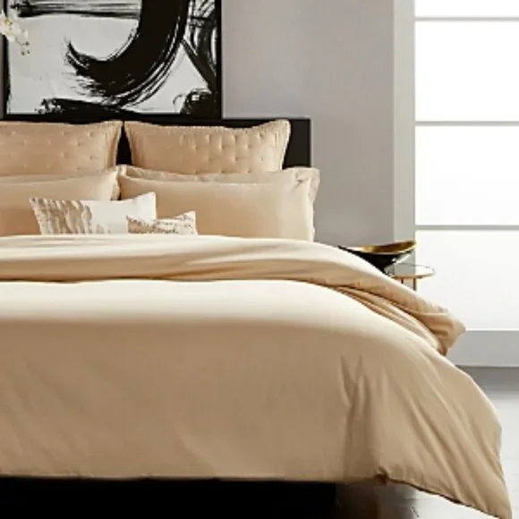 3 Pc Set Donna Karan Silk Indulgence Duvet Gold Dust