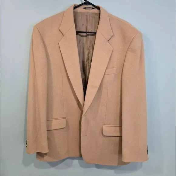 🐢 Emilio Bruzzi Italy Wool & Cashmere Camel Fur Blazer. Size 40 Reg.