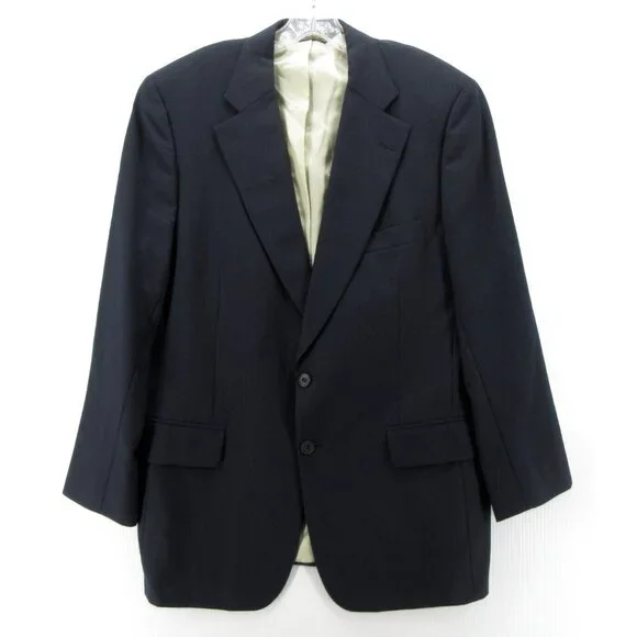 VINTAGE Paul Stuart Sport Coat 42 Long Blazer Wool Jacket Navy Lined