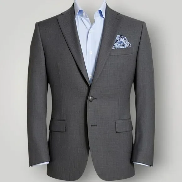 MICHAEL KORS Mens Blazer Sport Coat Two Button Suit Jacket 46R Gray Wool 1-Vent