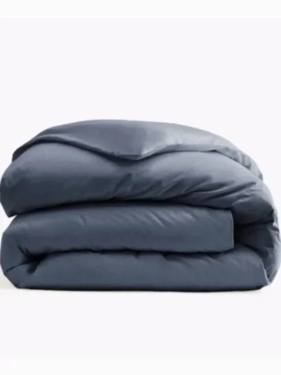 Quince Classic Organic Cotton Percale Queen Duvet Cover in Nightfall