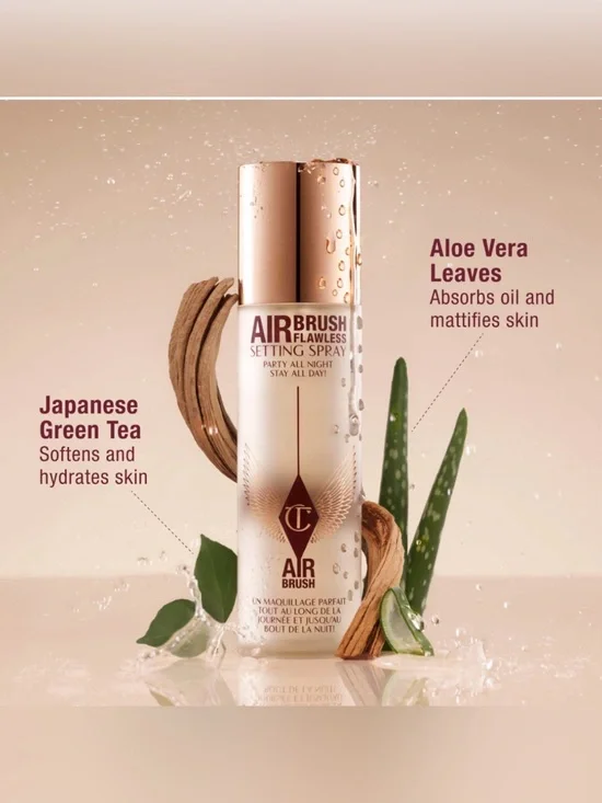 Charlotte Tilbury Airbrush Flawless Setting Spray - Gold & Burgundy Packaging
