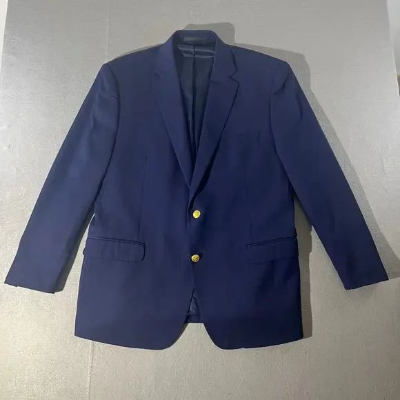 Lauren Ralph Lauren Navy Wool Blend Blazer 44R Gold Buttons