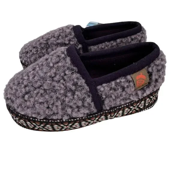 Acorn Kids'‎ Slippers L'il Woven Trim Moc Iris (purple) 8-9 A19009IRS
