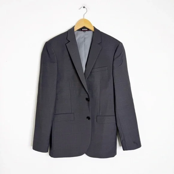 Express Performance Slim Fit Stretch+ Blazer Charcoal Gray 38R