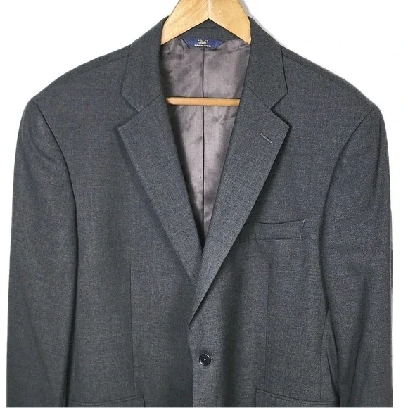 Brooks Brothers 346 Suit Jacket Men's 44R Gray Wool Blend‎ Stretch Career Office
