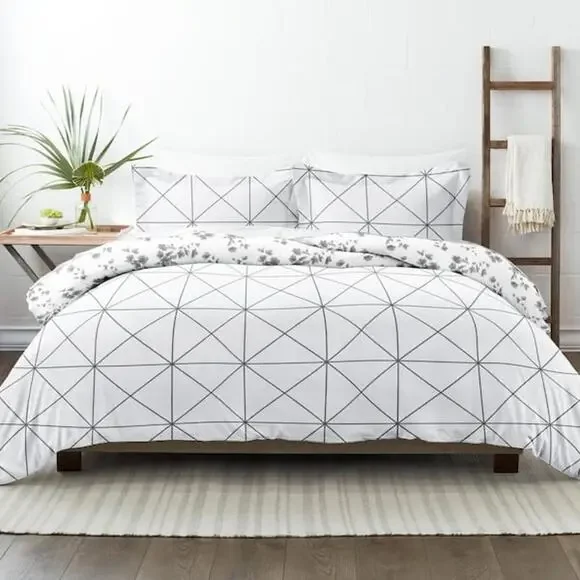 NEW! Casual Comfort KING&CAL KING 3PC Premium Flowers Pattern Duvet Cover Set