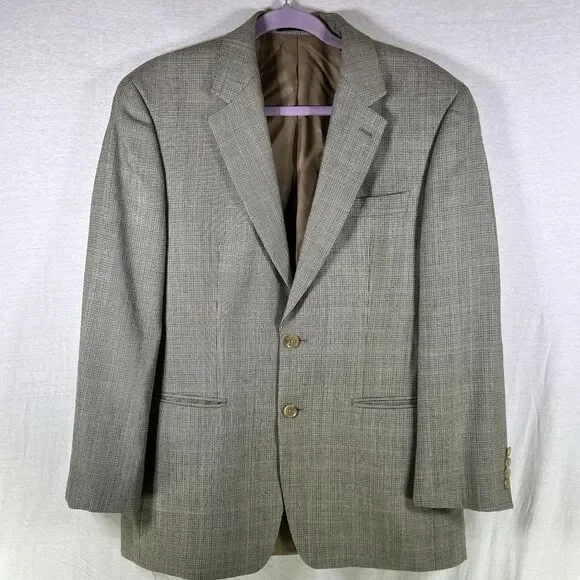 Lauren Ralph Lauren Tan Brown Men’s Silk Wool Stripe Sportcoat Blazer Jacket 38R