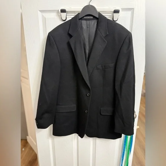 Pronto Uomo Men's 44R Black 100% Cashmere 2-Button Blazer Jacket Sport Coat