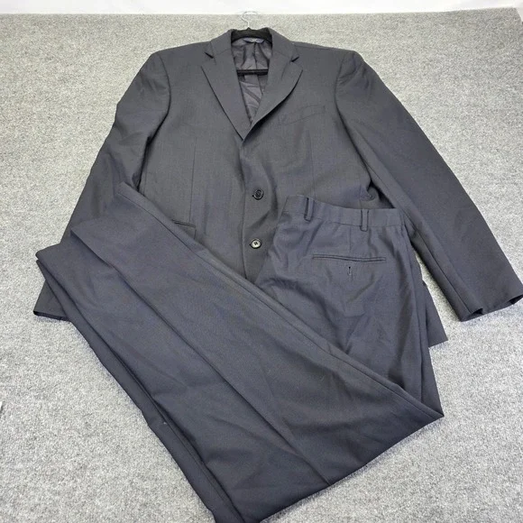 346 Brooks Brothers Stretch Dark Blue Wool Blend Suit Office Mens Size 42 Long