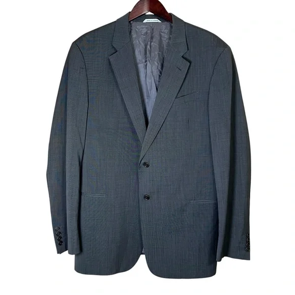 ARMANI COLLEZIONI Mens 46L Gray Blazer Suit Jacket Sports Coat Virgin Wool Blend