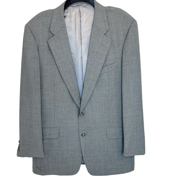 Hickey Freeman Blazer 42R Gray Wool Sharkskin 2 Button Canterbury Suit‎ Jacket