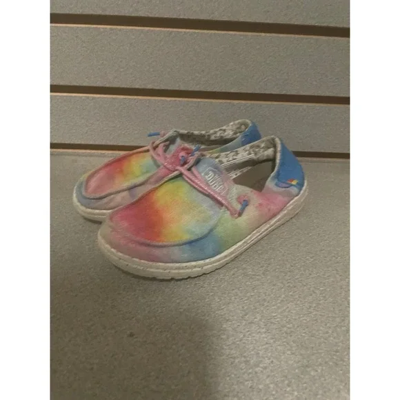 Hey Dude Wendy Youth Dreamer Magic‎ Tie Dye Slip On Shoes Kids Size 2 40102-9CR