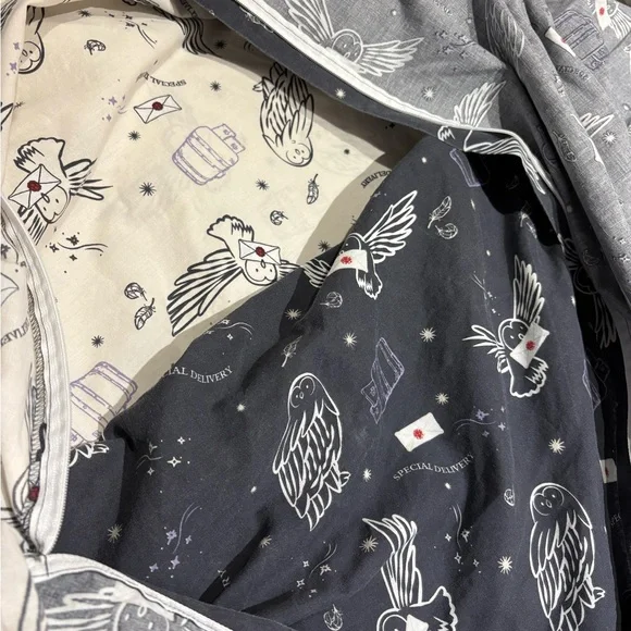 M&S Marks and Spencer Harry Potter Hedwig duvet cover ivory grey full queen