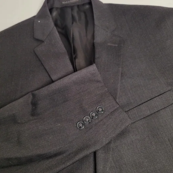 Calvin Klein Blazer Mens 44L Charcoal Grey 100% Wool 2-Button Sport Coat