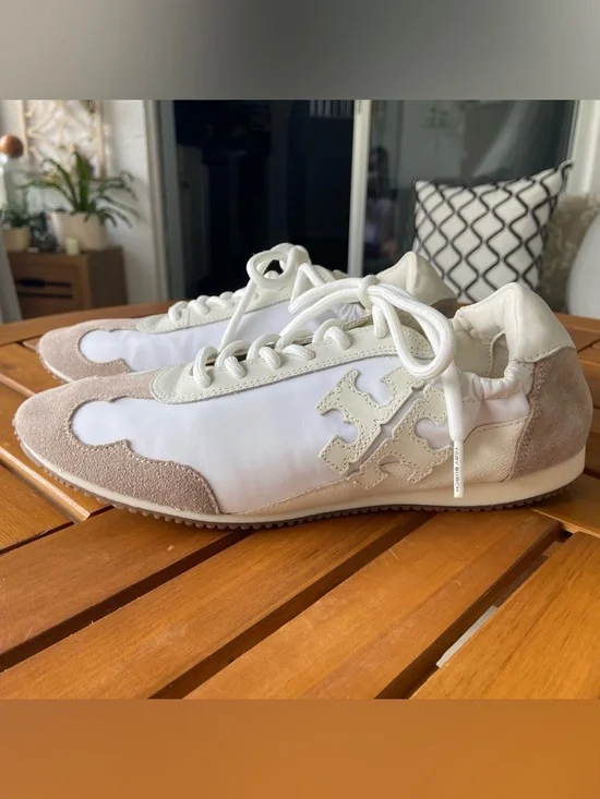 TORY BURCH NEW Double T Trainer Sneakers White 7