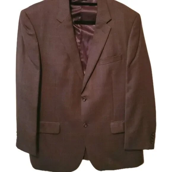 Joseph & Feiss Gold Men's 48L 100% Wool Blazer Sport Coat Dark Brown Oversized