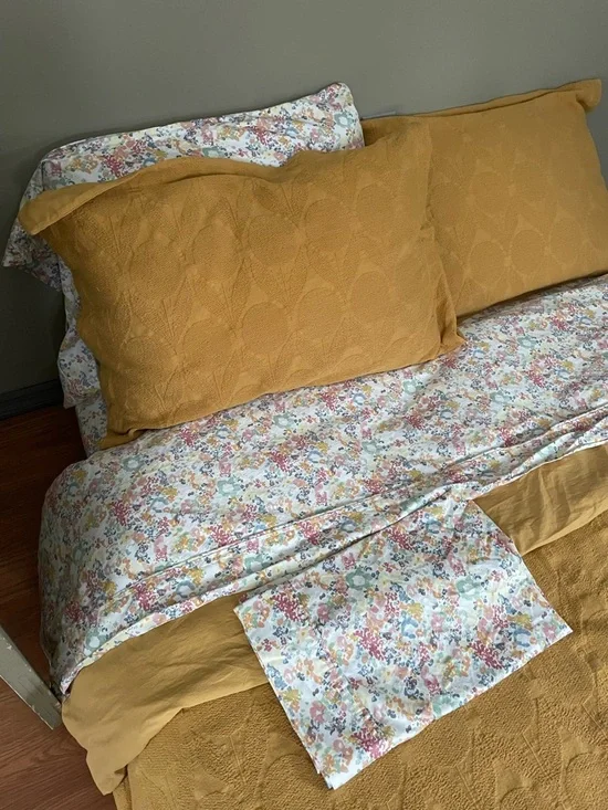 Threshold floral cotton sheet set - full