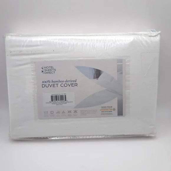 New‎ HOTEL SHEETS DIRECT 100% Bamboo Duvet Cover Set Full White OEKO-TEX