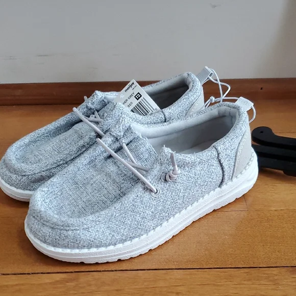 Boys Falls Creek Gray Rusher Slip On Moccasins Casual Loafers Size 10 12 1 3 NWT