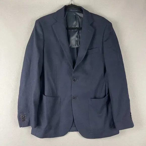 Gutteridge Dal 1878 Wool Blazer Sport Coat Mens US 38R Blue 2 Button Textured