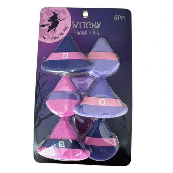 Witchy Powder Puffs 6 Piece Soft Plush Puffs To‎ Apply &  Set Powder New
