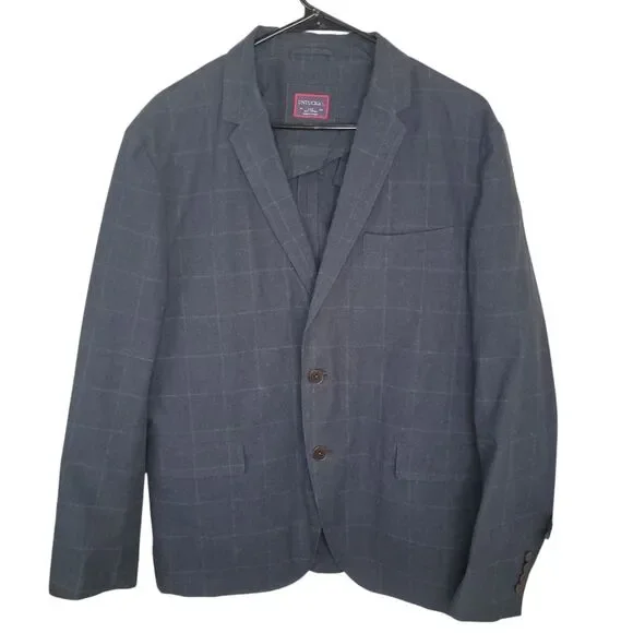 Untuckit UnTuck It Plaid Cotton Soft Construction Blazer Jacket Size 44R