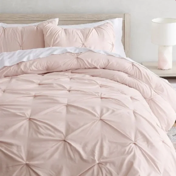 Pottery Barn Teen Blush Pink Microfiber Pintuck Comforter•NWT