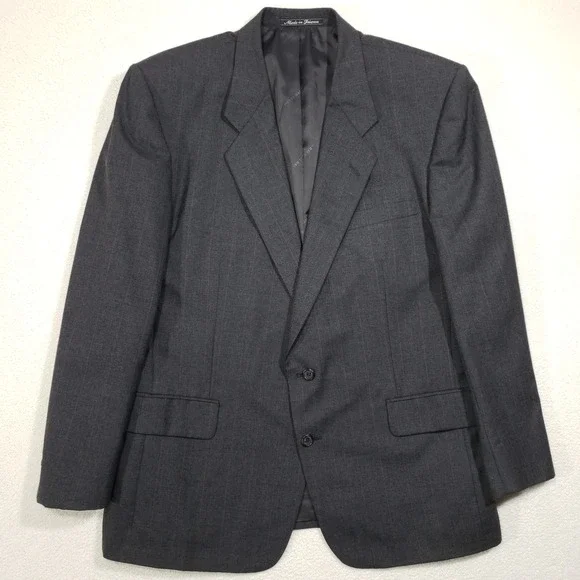 Pierre Balmain Blazer Mens 46 Reg Gray Pinstripe Suit Jacket Luxury Sport Coat