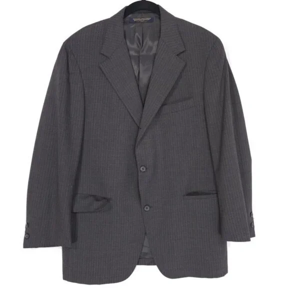Brooks‎ Brothers 346 Men's 42R VINTAGE Blazer Gray Striped Sport Coat ACTWU