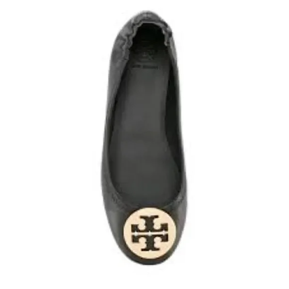 Tory Burch Black Reva Logo Ballet Flat Size 36