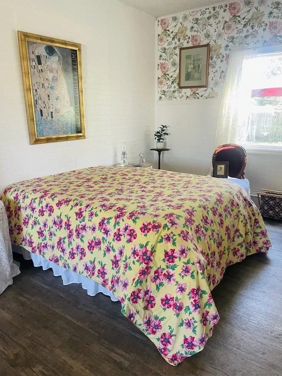 Ralph Lauren Chelsea Duvet Pink Flowers on Yellow Seersucker Cotton 90x96